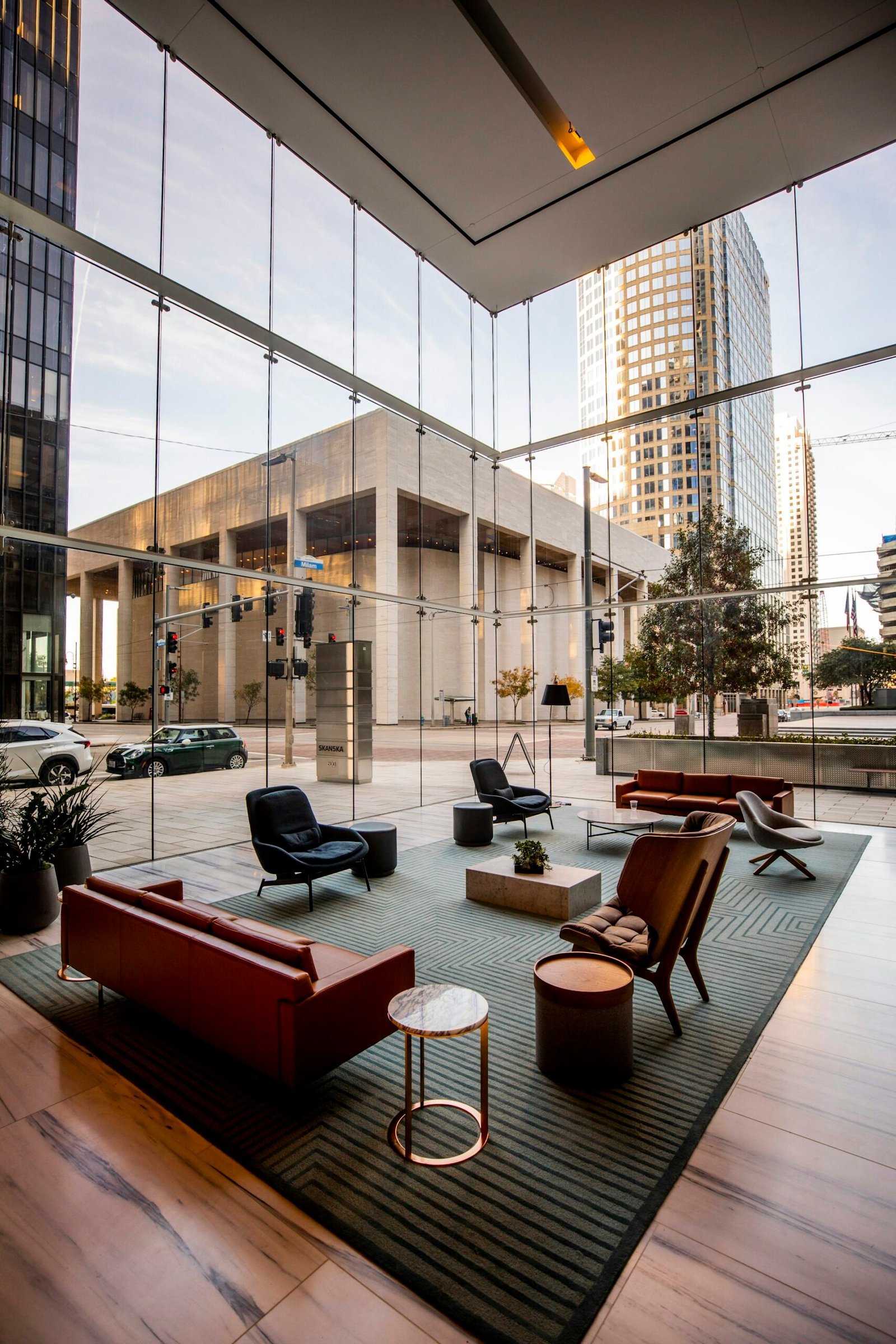 Lobby corporativo moderno e limpo